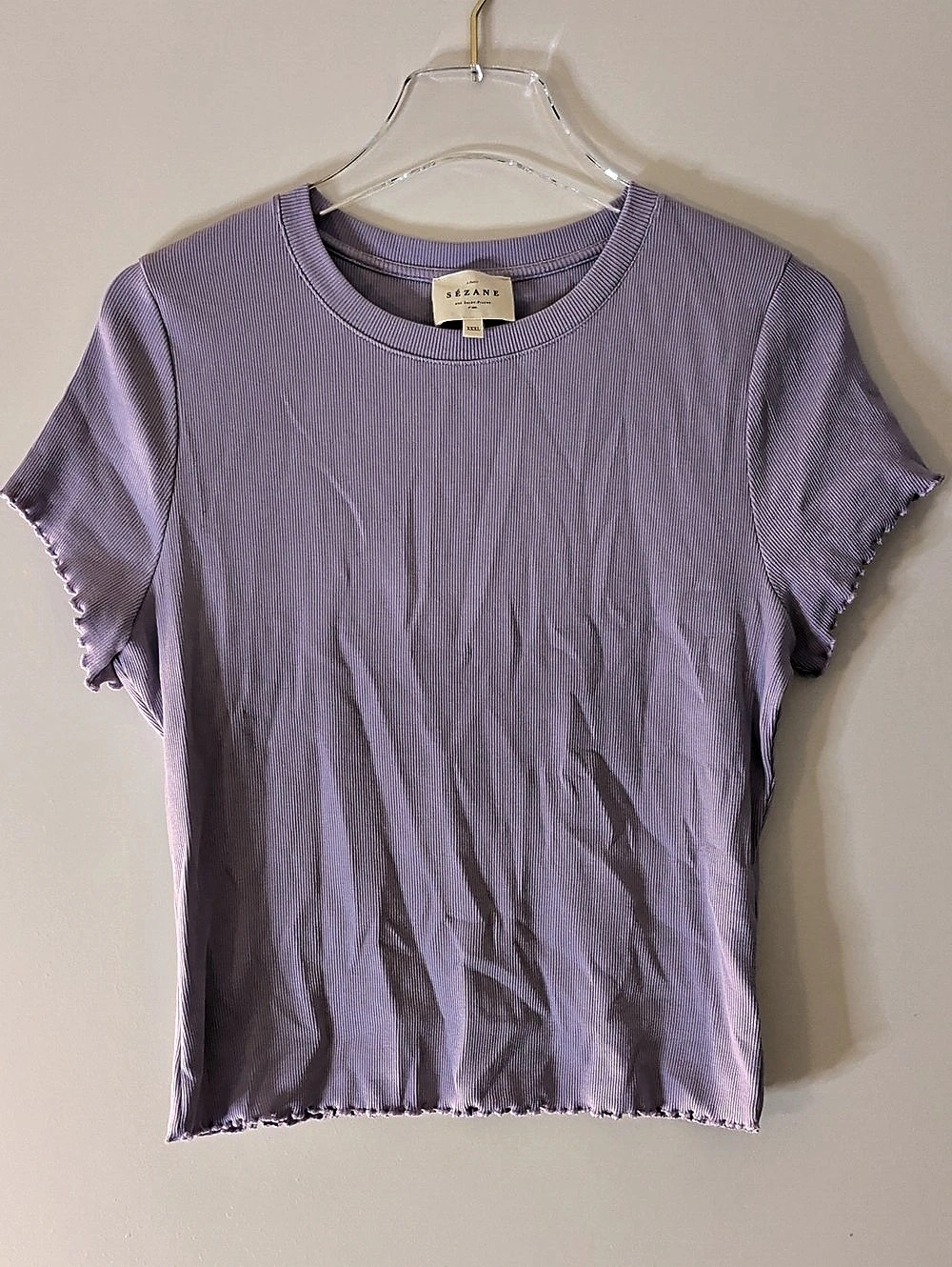 Sézane Camil T-Shirt Ribbed Purple XXXL